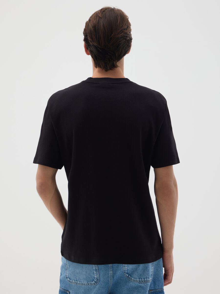 Black pure cotton relaxed fit T-shirt_2
