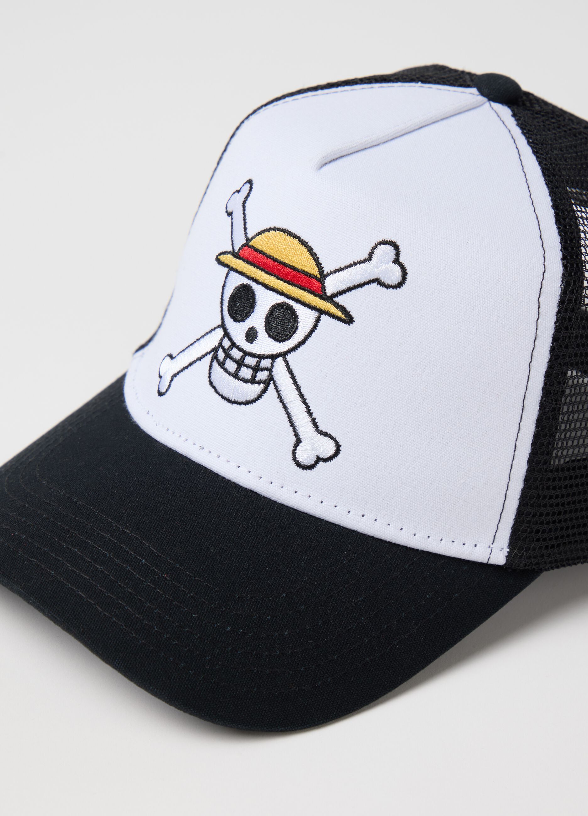 Cappello da uomo in puro cotone multicolor con decoro OnePiece