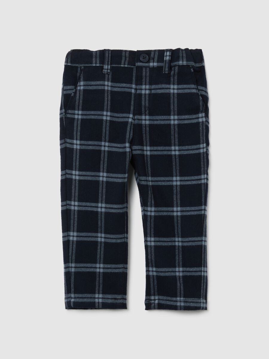 Multicolour children's trousers regular fit checkered_0
