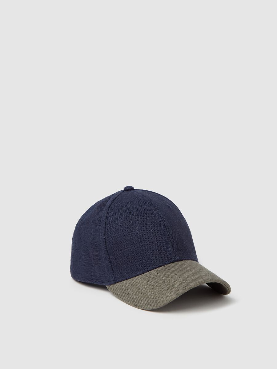 Baseball cap in viscose and linen_0