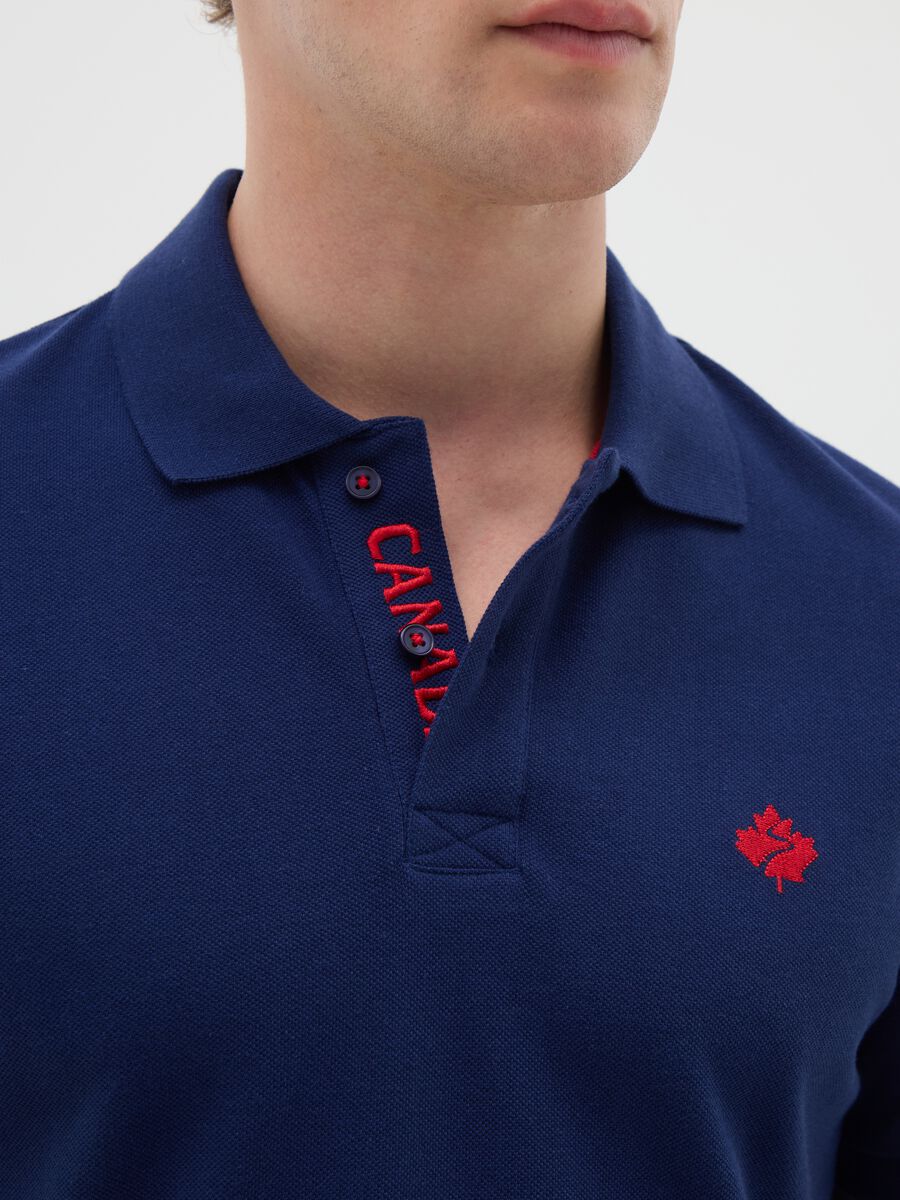 Men's Blue Cotton Polo - Regular Fit_2