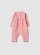 Pink organic cotton romper with ruffle for baby girl_1