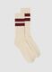 Calze da tennis in misto cotone elasticizzato bianche con righe_0