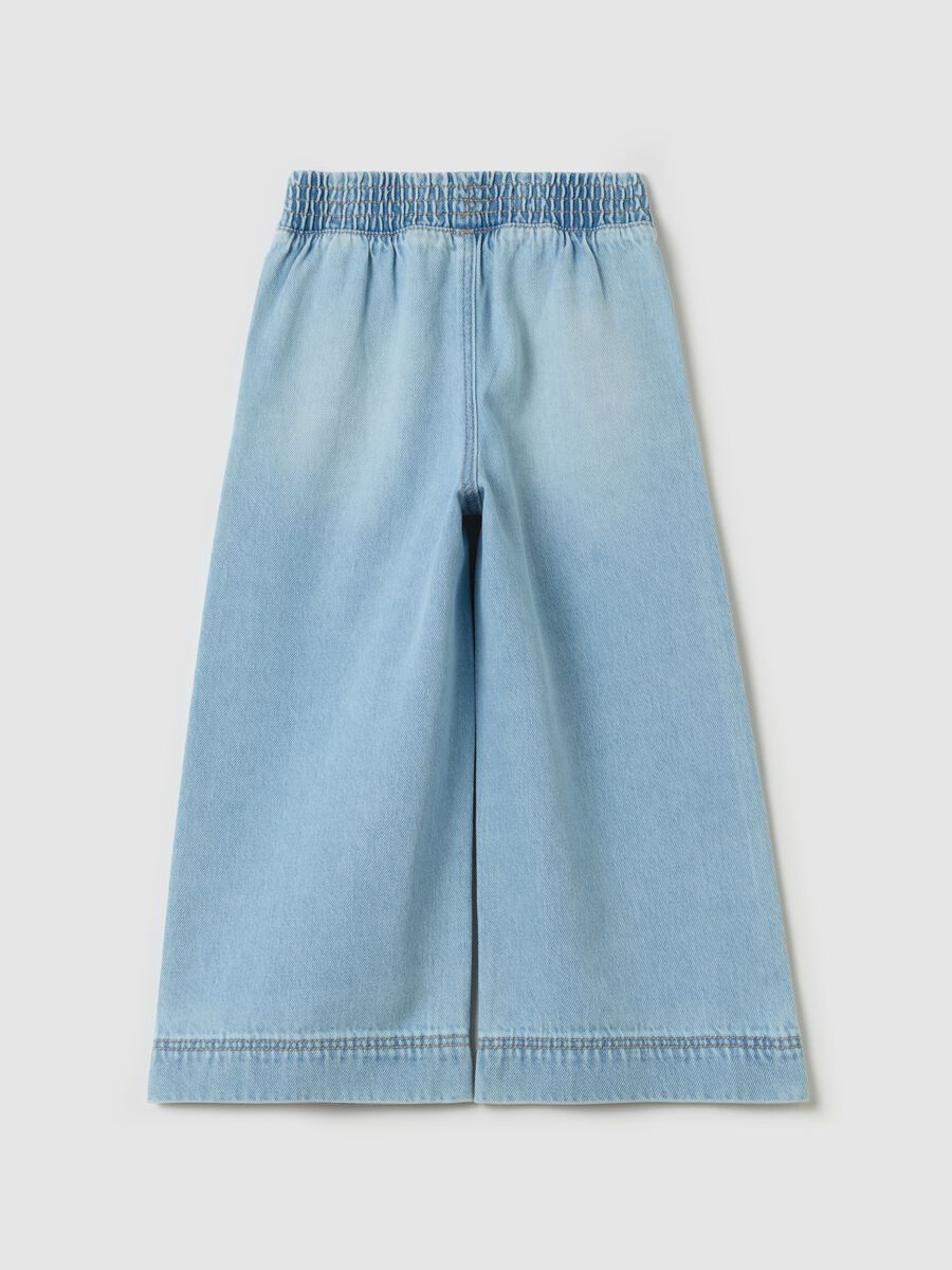 Wide-leg joggers in denim_1