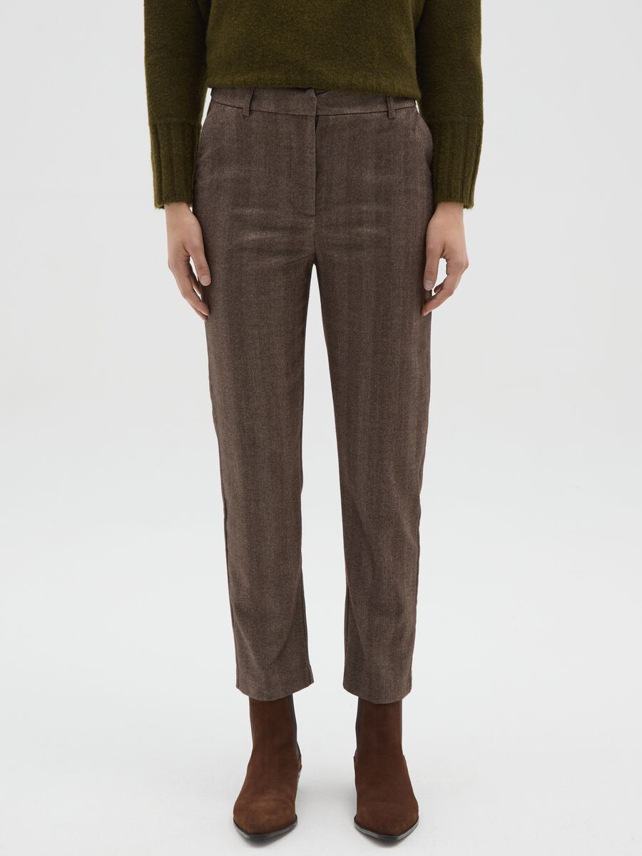 Brown Slim Fit Trousers_1