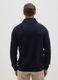 Maglione blu con collo a scialle regular fit_2