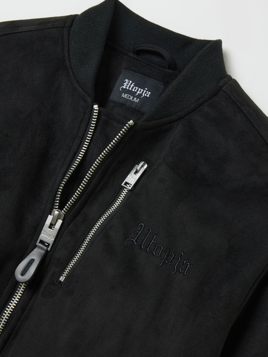 Suede Bomber Jacket Black_7