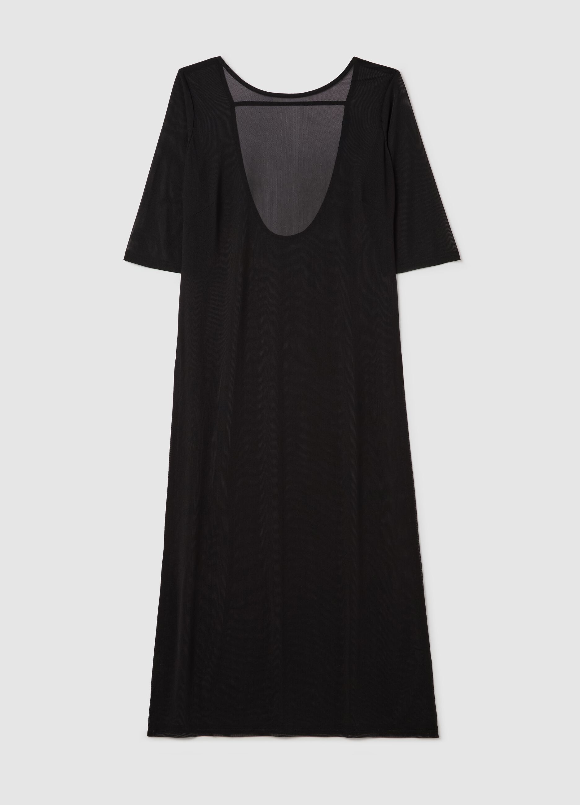 Long black beach cover-up dress