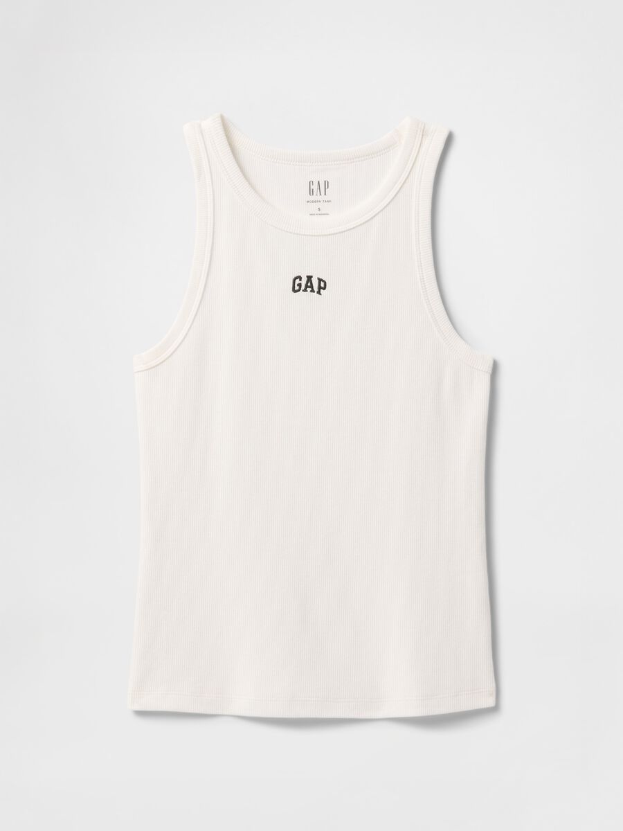 White tank top in stretch fabric_3