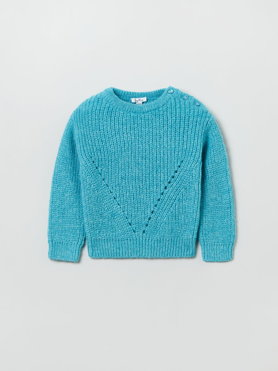 Pullover in maglia traforata_0