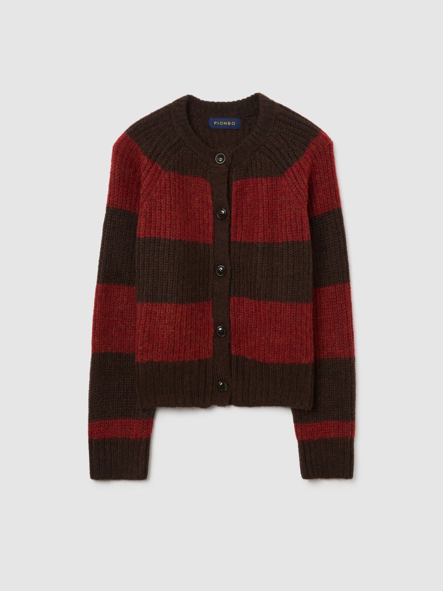Multicolour striped regular fit cardigan_5