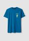 Regular fit pure cotton blue T-shirt with mojito print_4