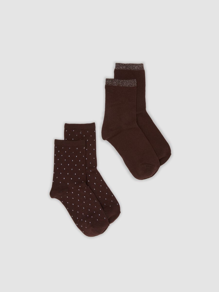 2-pack of brown organic cotton-blend socks with pattern_0