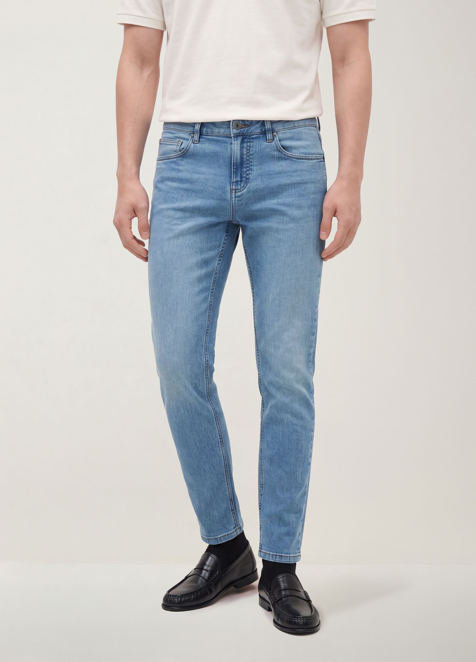 Skinny fit stretch cotton denim jeans