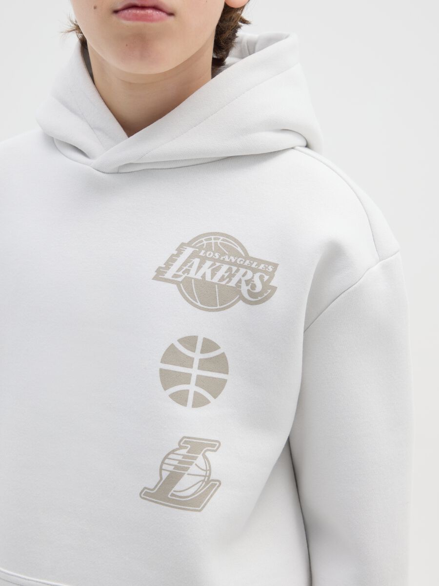 Children's white cotton blend sweatshirt regular fit Los Angeles Lakers_2