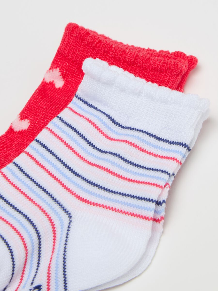 Three-pair pack socks with striped pattern and hearts design_2