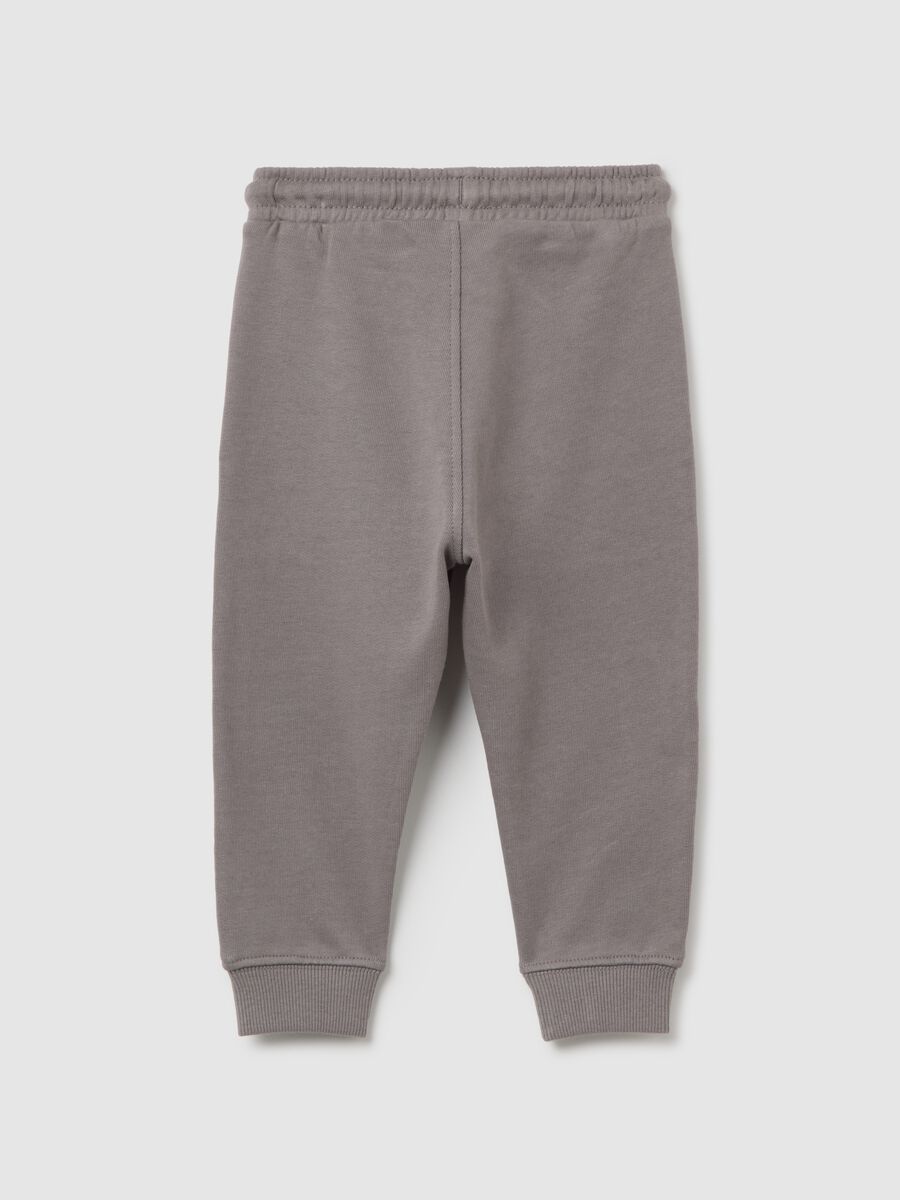 Children's jogger in pure grey cotton_1