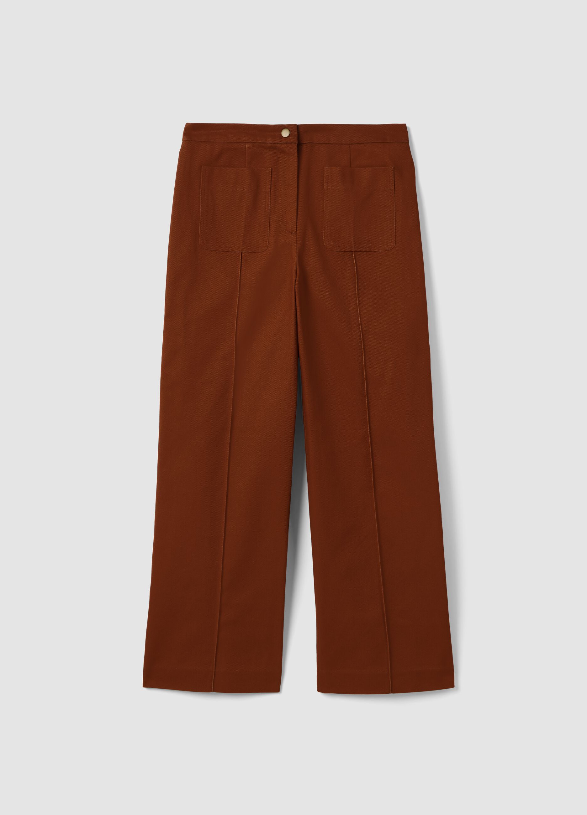 Brown pure cotton trousers