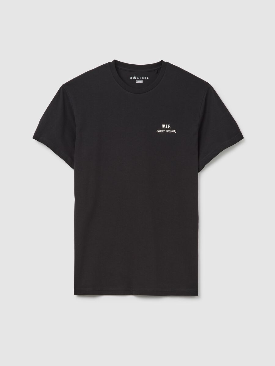 Black pure cotton T-shirt B.Angel_4