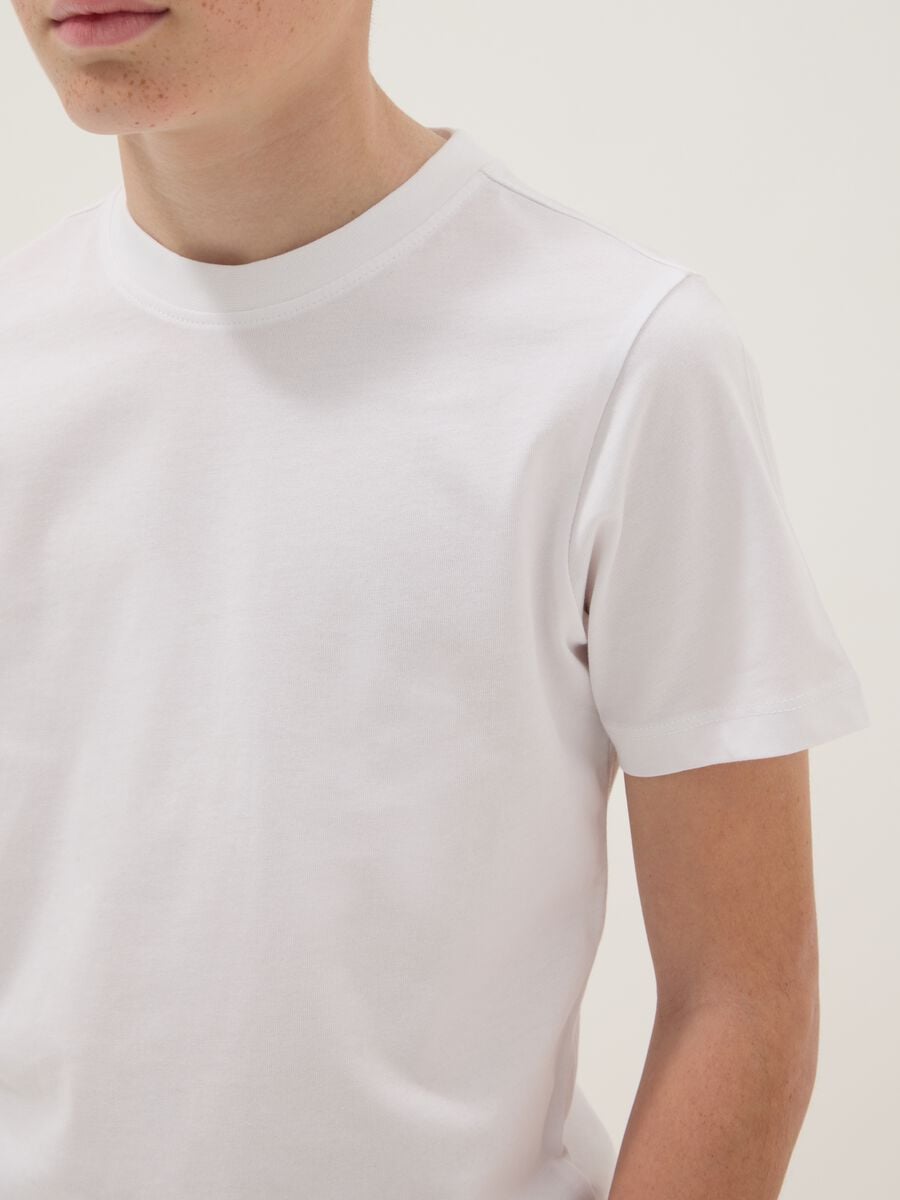 Boys' white pure cotton regular-fit T-shirt_2