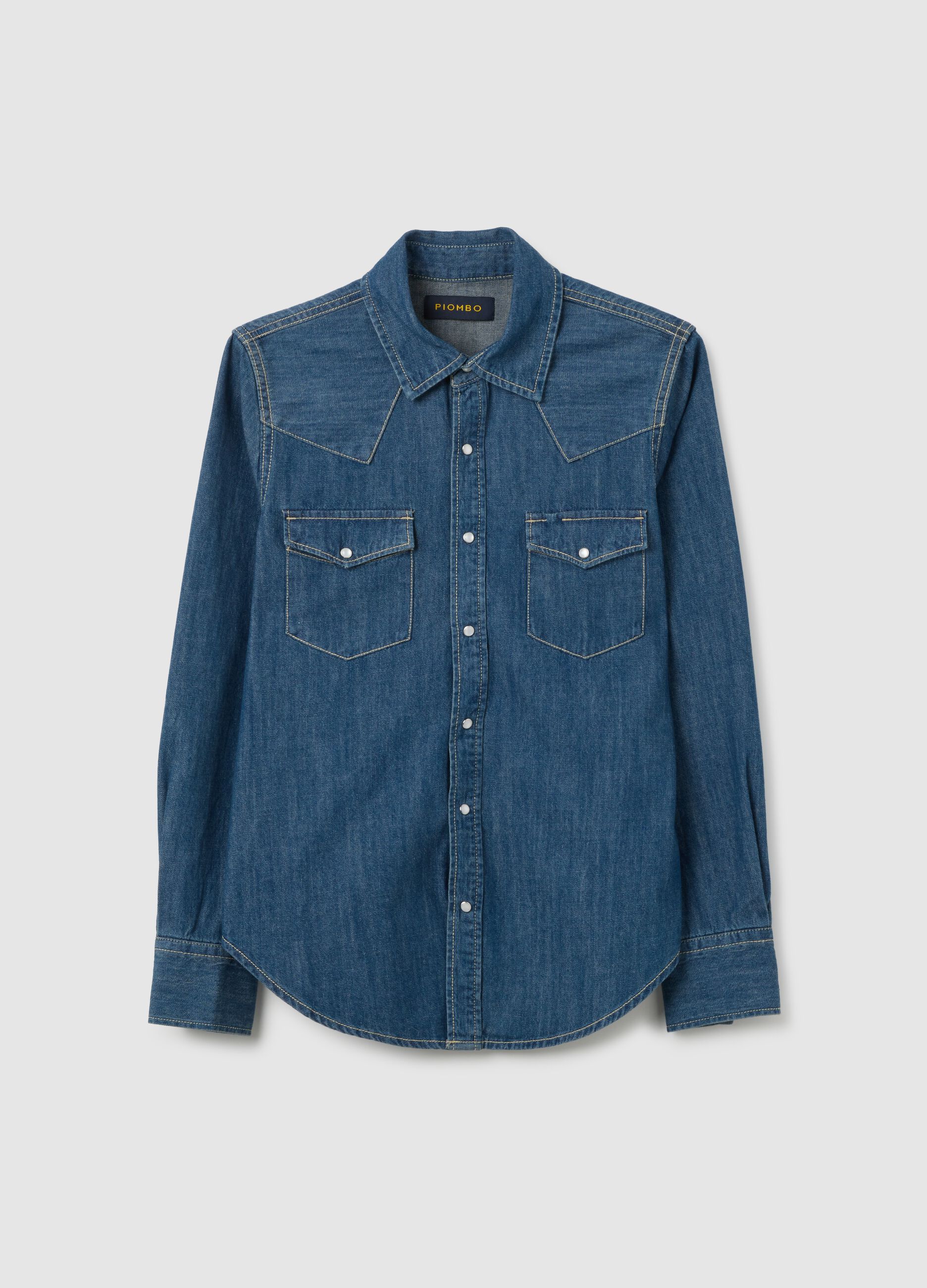 Pure Cotton Denim Regular Fit Shirt
