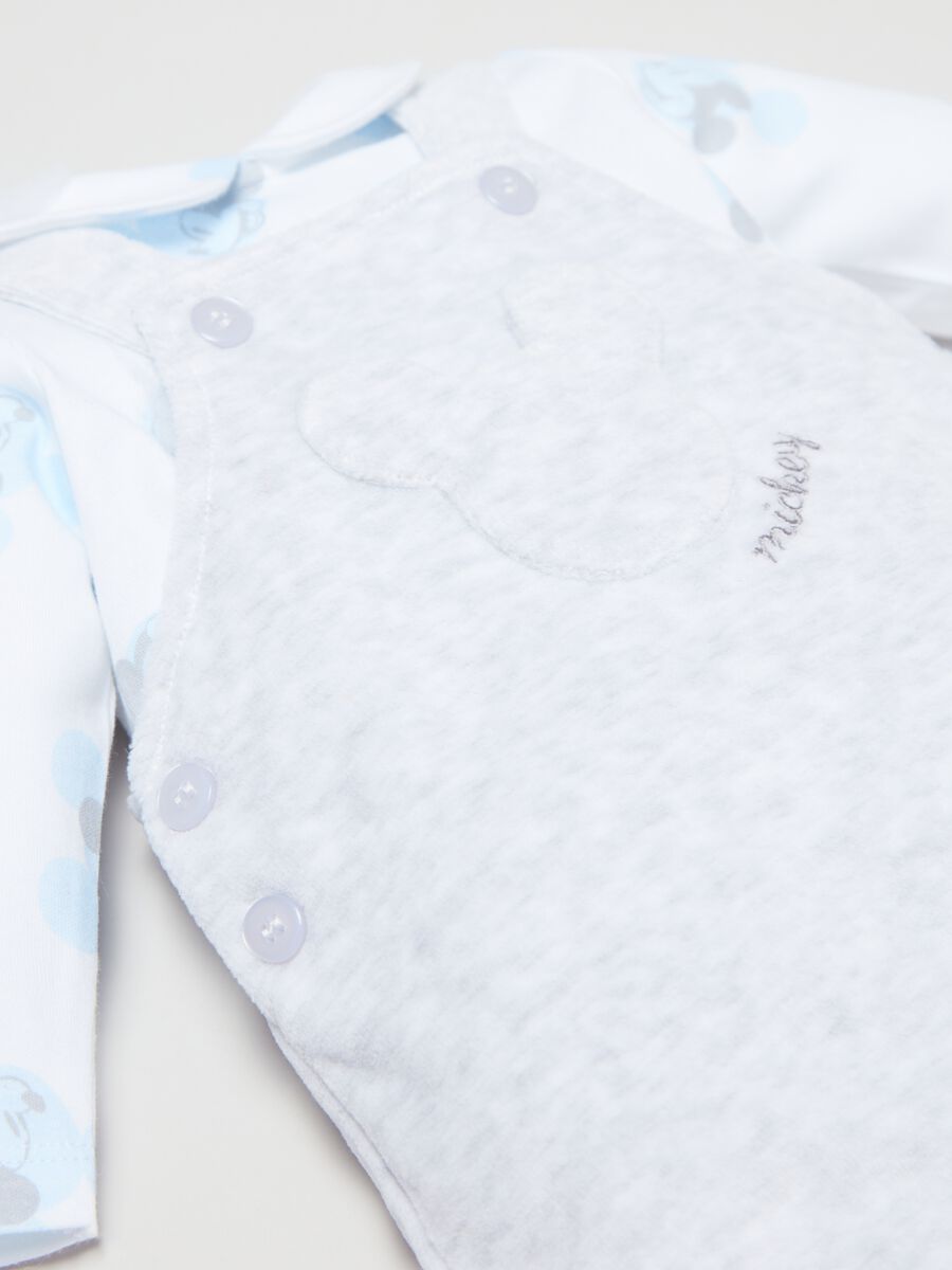 Set t-shirt e salopette con piedini Topolino_2