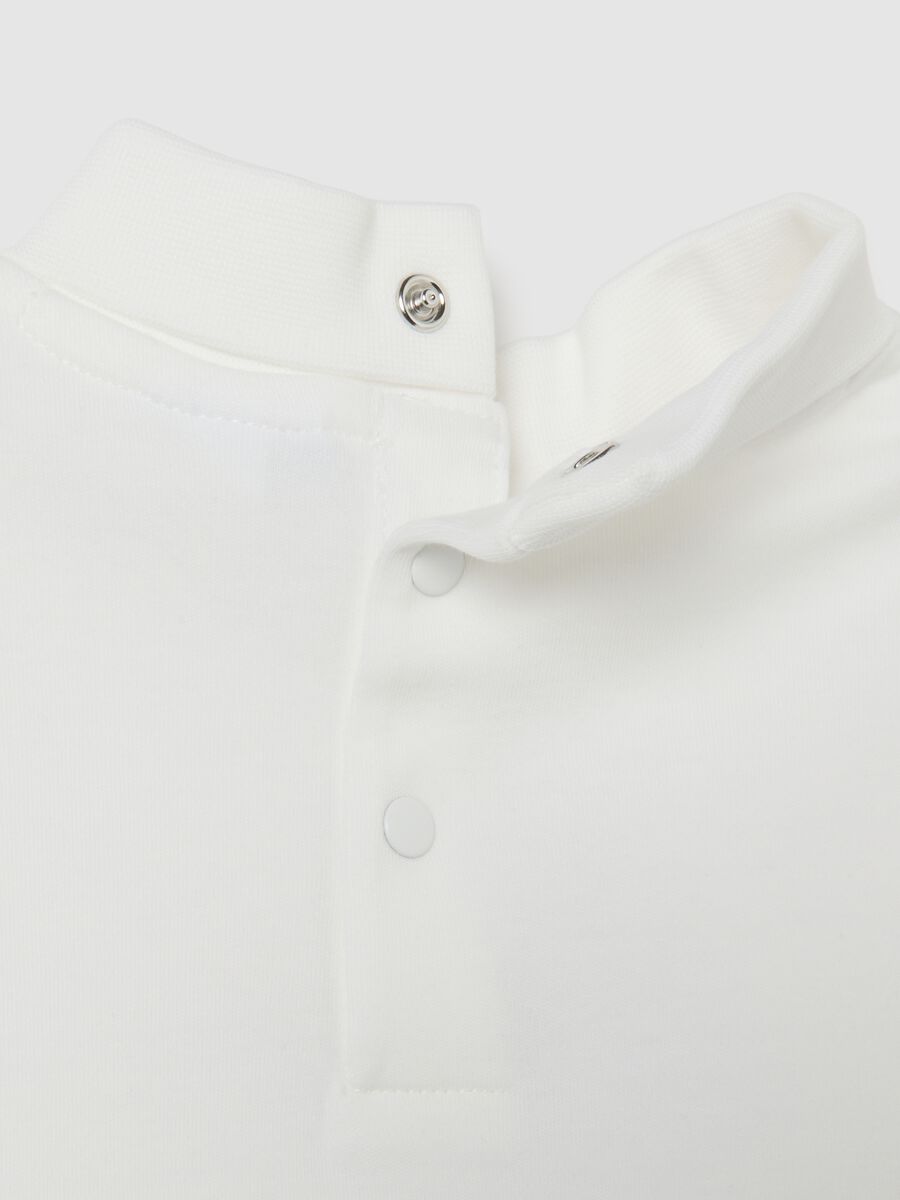 White high-neck children's shirt in pure cotton regular fit_3