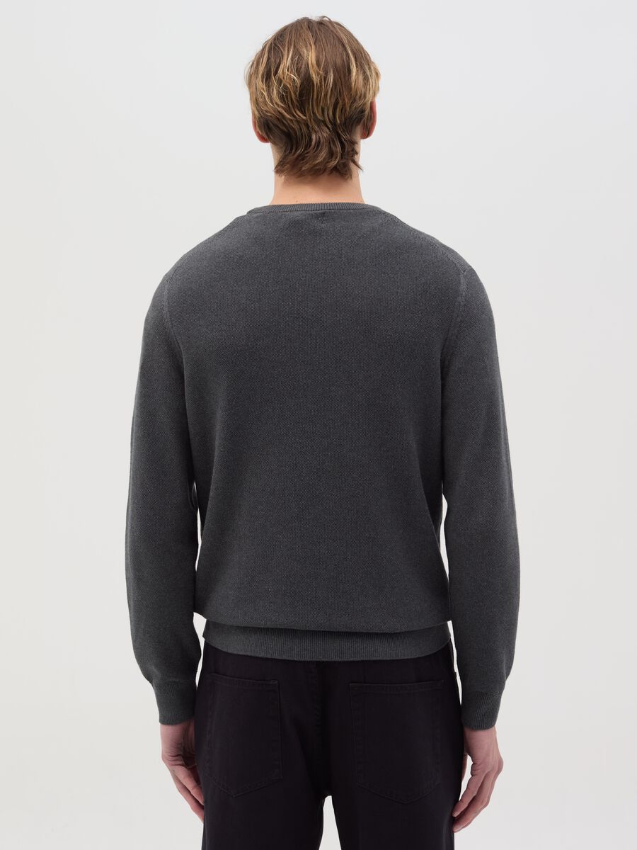 Cotton pullover with micro weave_3