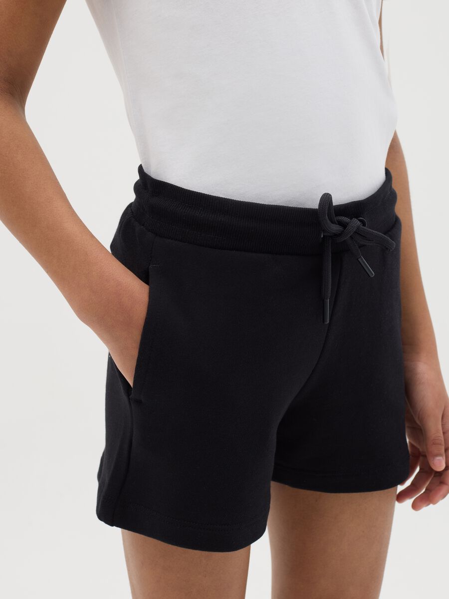 Black Pure Cotton OVS Kids Shorts_1