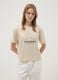 Beige short-sleeved pure cotton T-shirt with embroidery_2