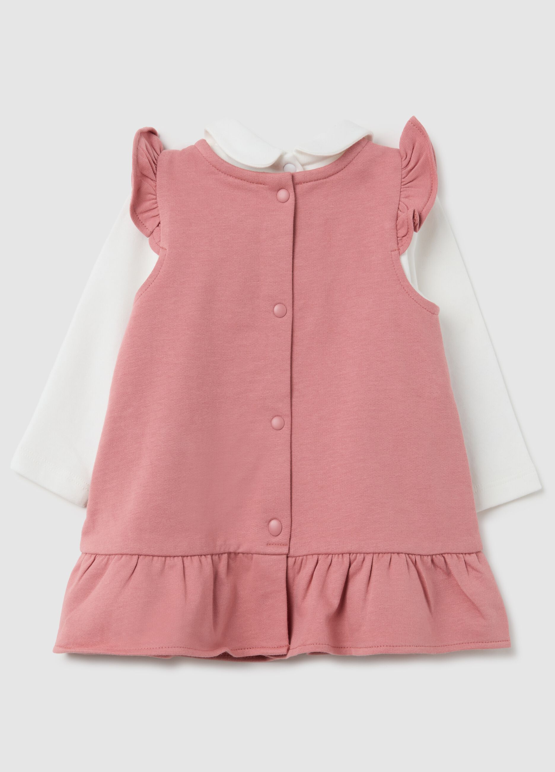 Baby girl's set in pure multicolour cotton