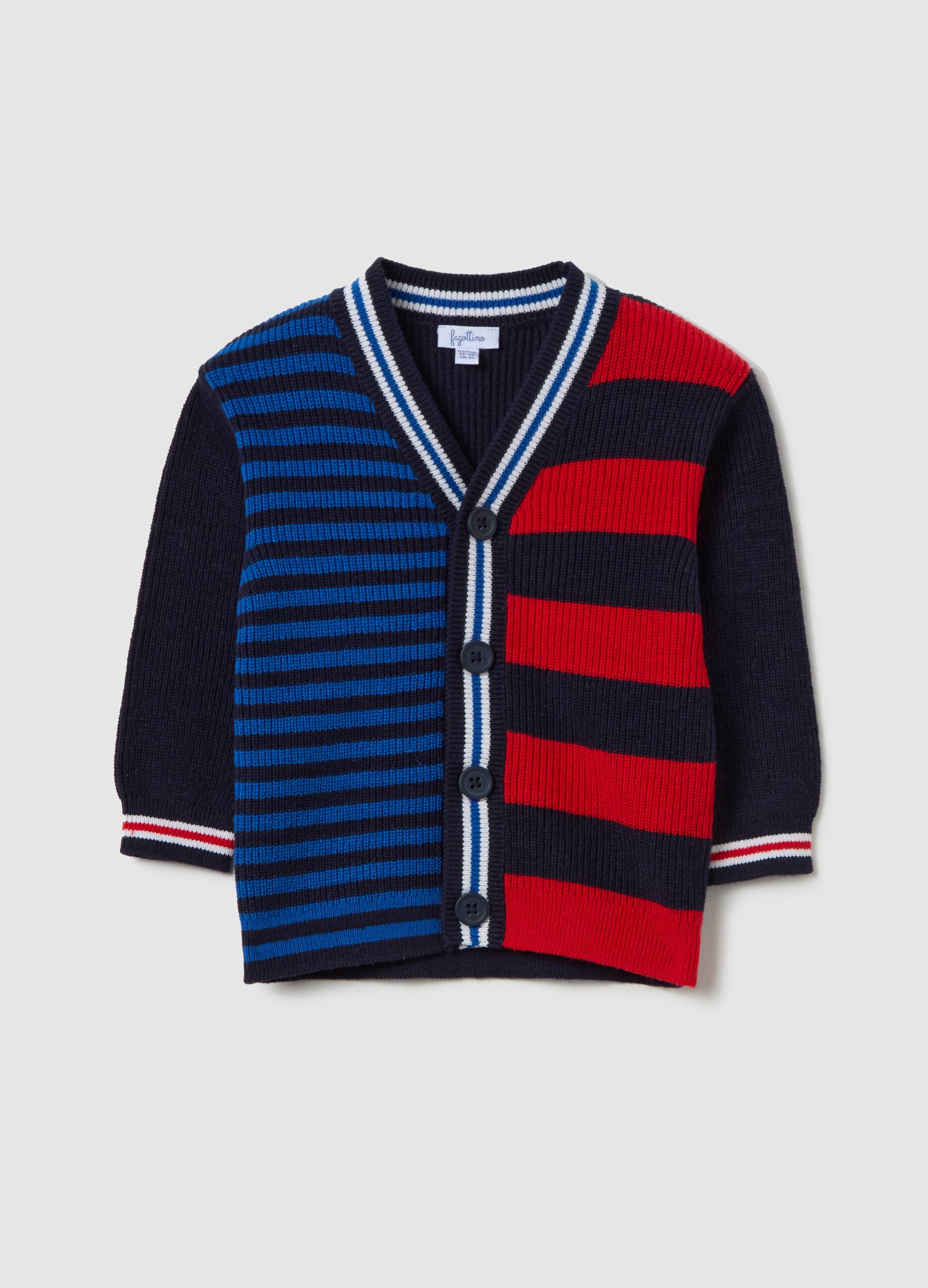 Striped cardigan with V neck
