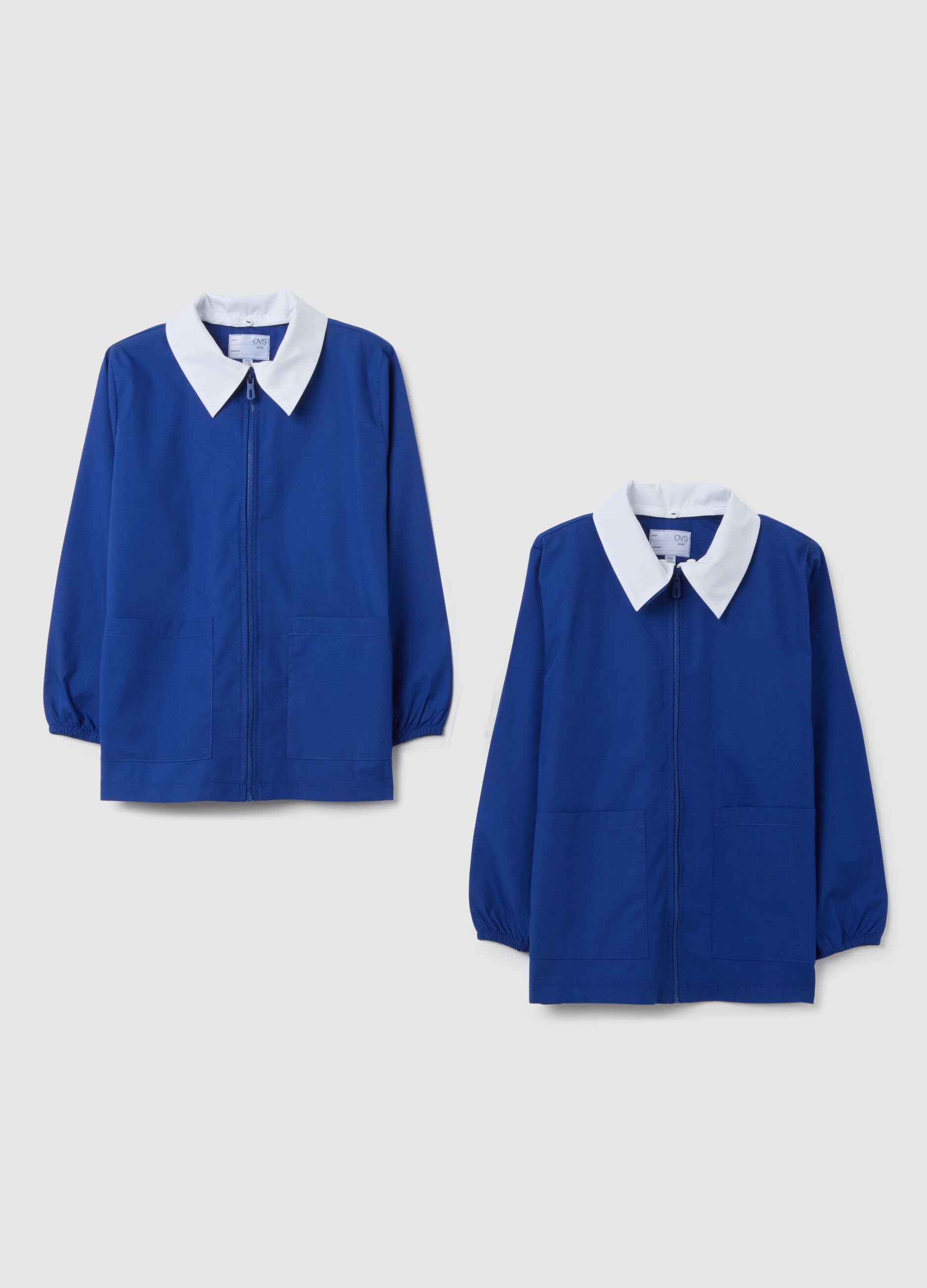 Bipack grembiuli scolastici da bambino in misto cotone multicolor con zip