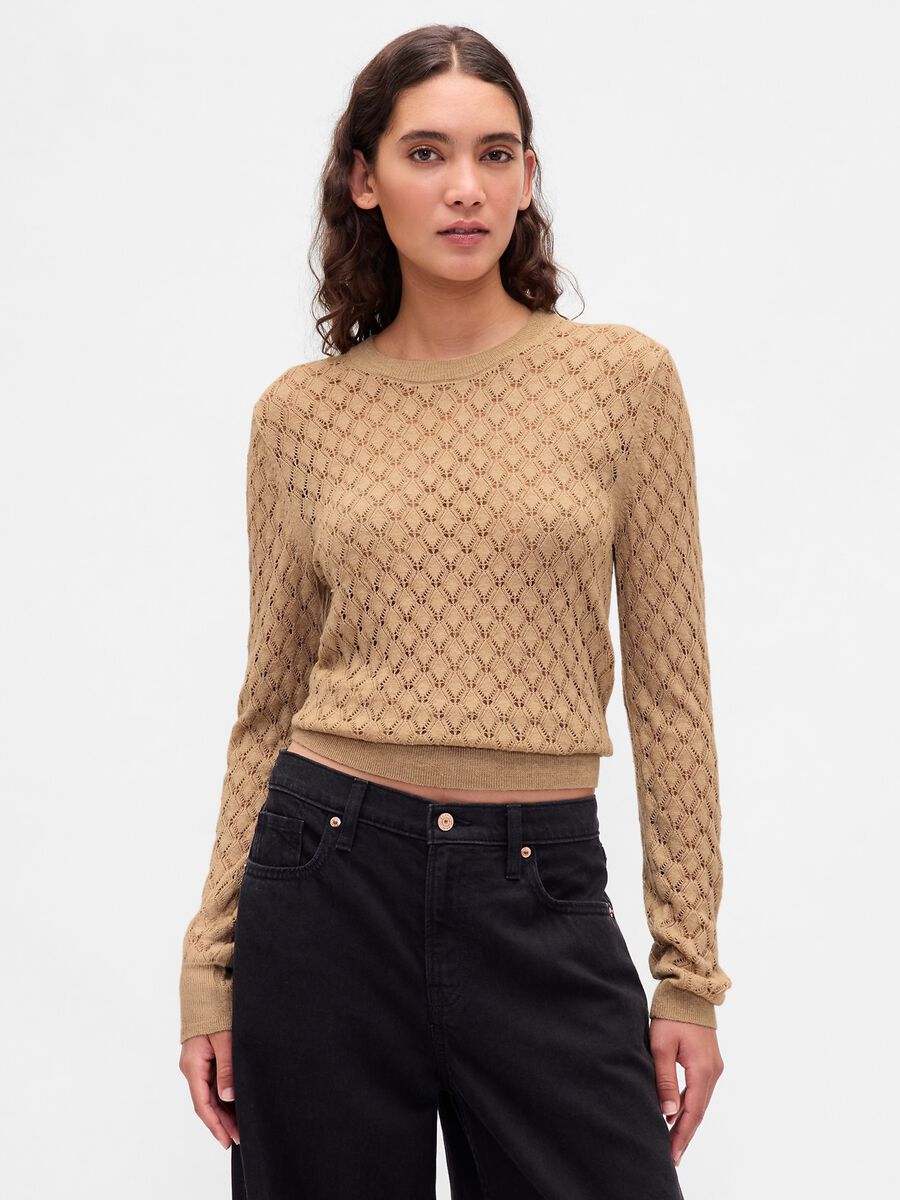 Maglione beige in misto lana_0