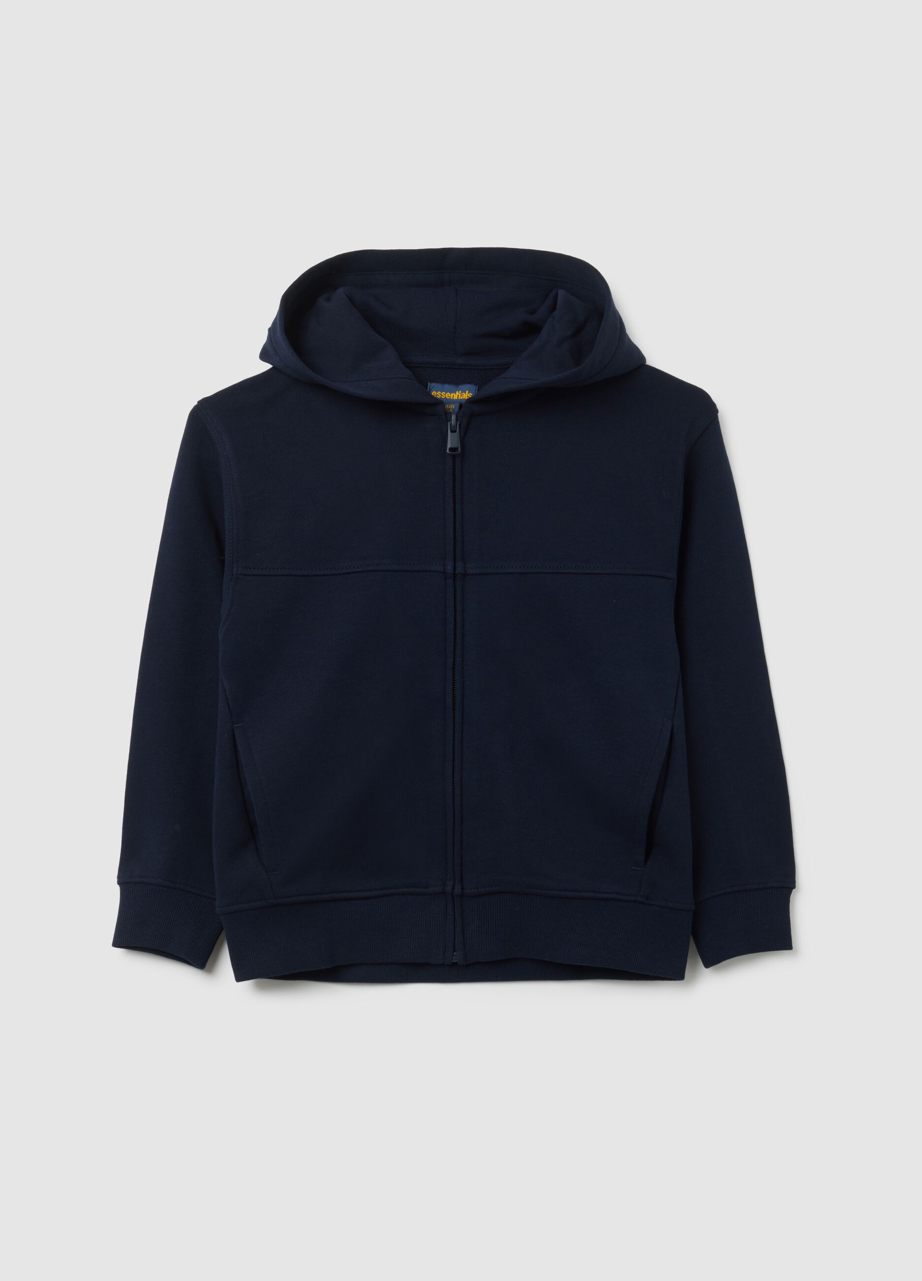 Felpa da bambino in puro cotone blu regular fit