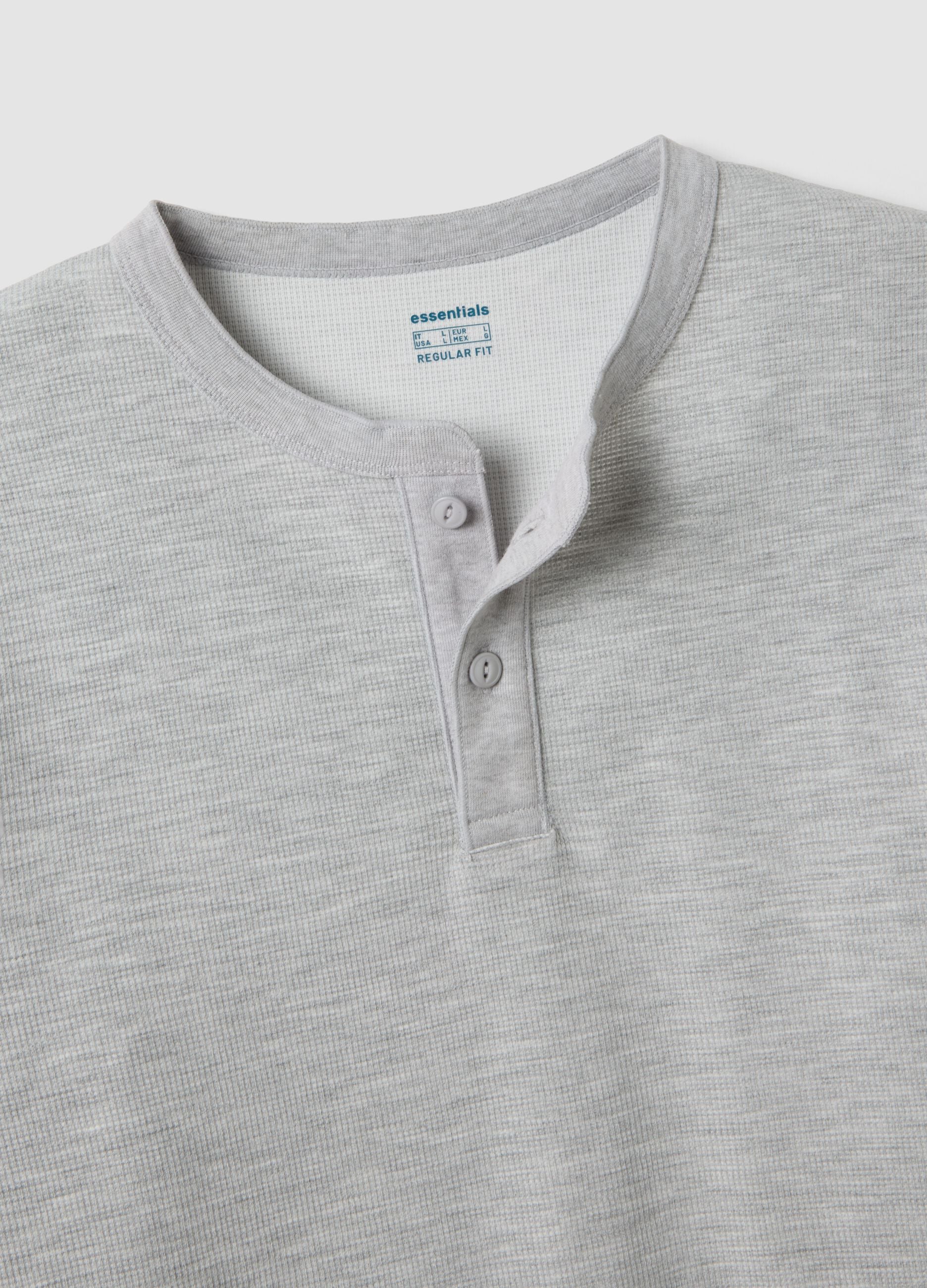 Grey honeycomb viscose-blend T-shirt, regular fit