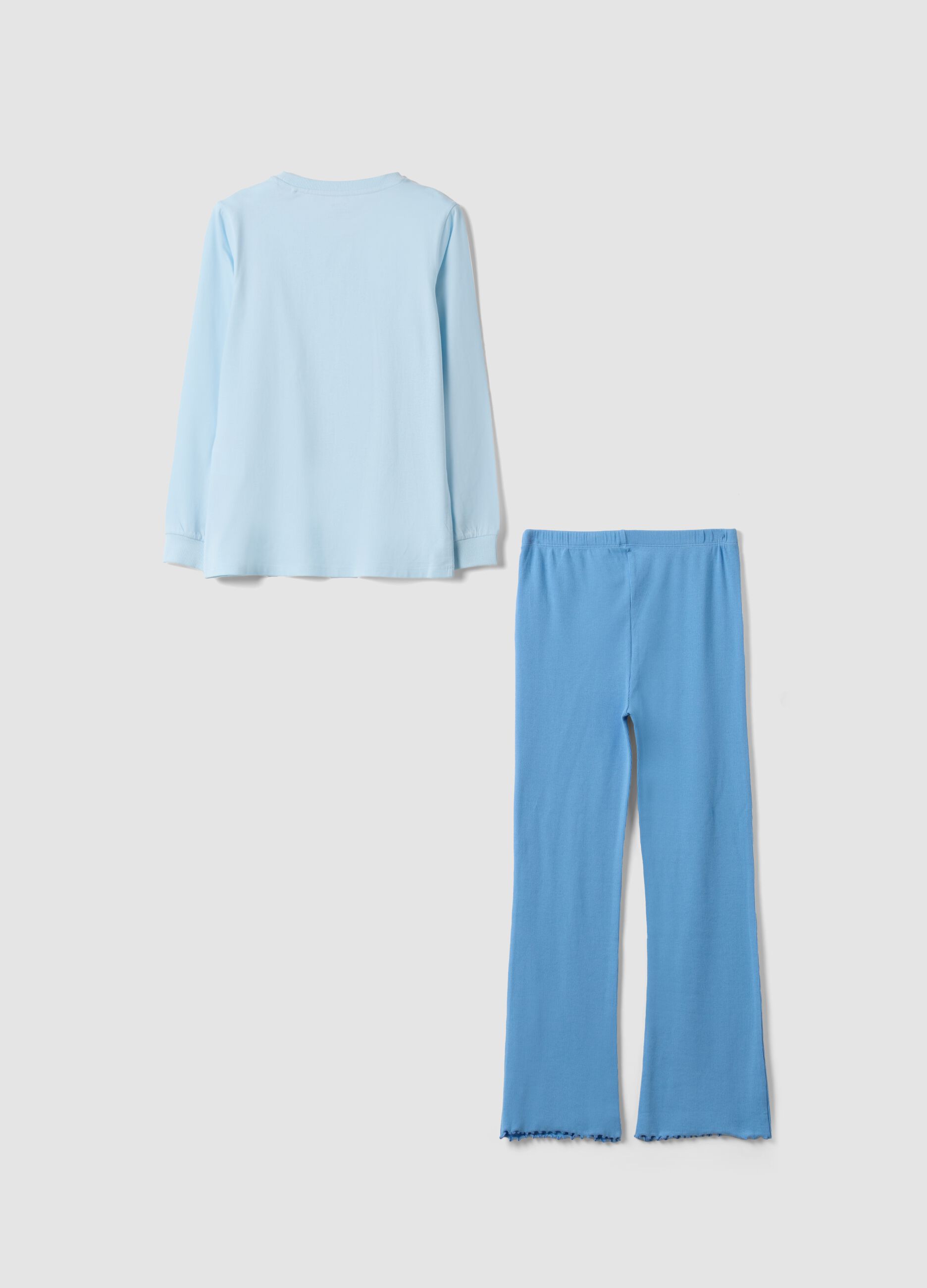 Light blue organic cotton pyjamas with Lilo & Stitch print