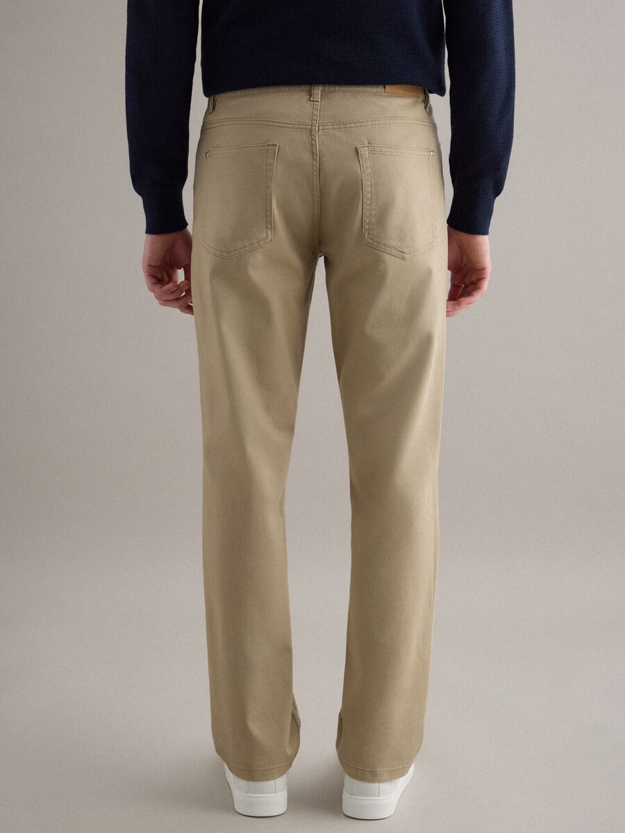 Black Regular Fit Stretch Twill Trousers_3