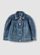 Blue pure cotton jacket with buttons for girls_0