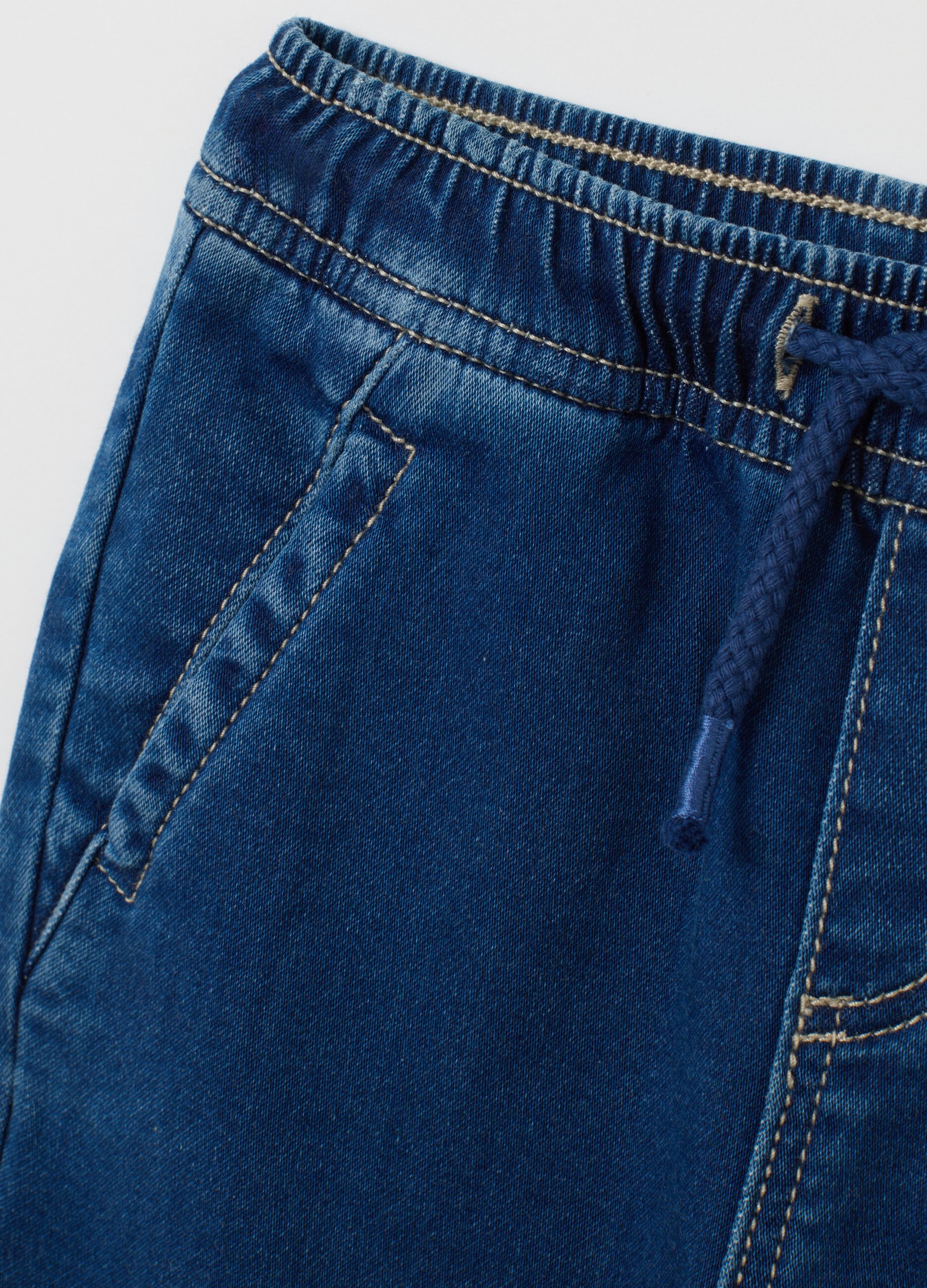Children's blue denim jogger trousers - regular fit