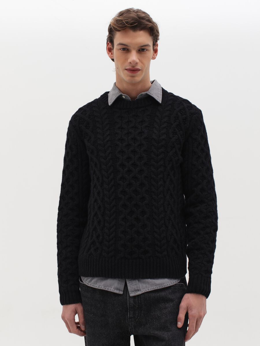 Pullover in braided wool_0