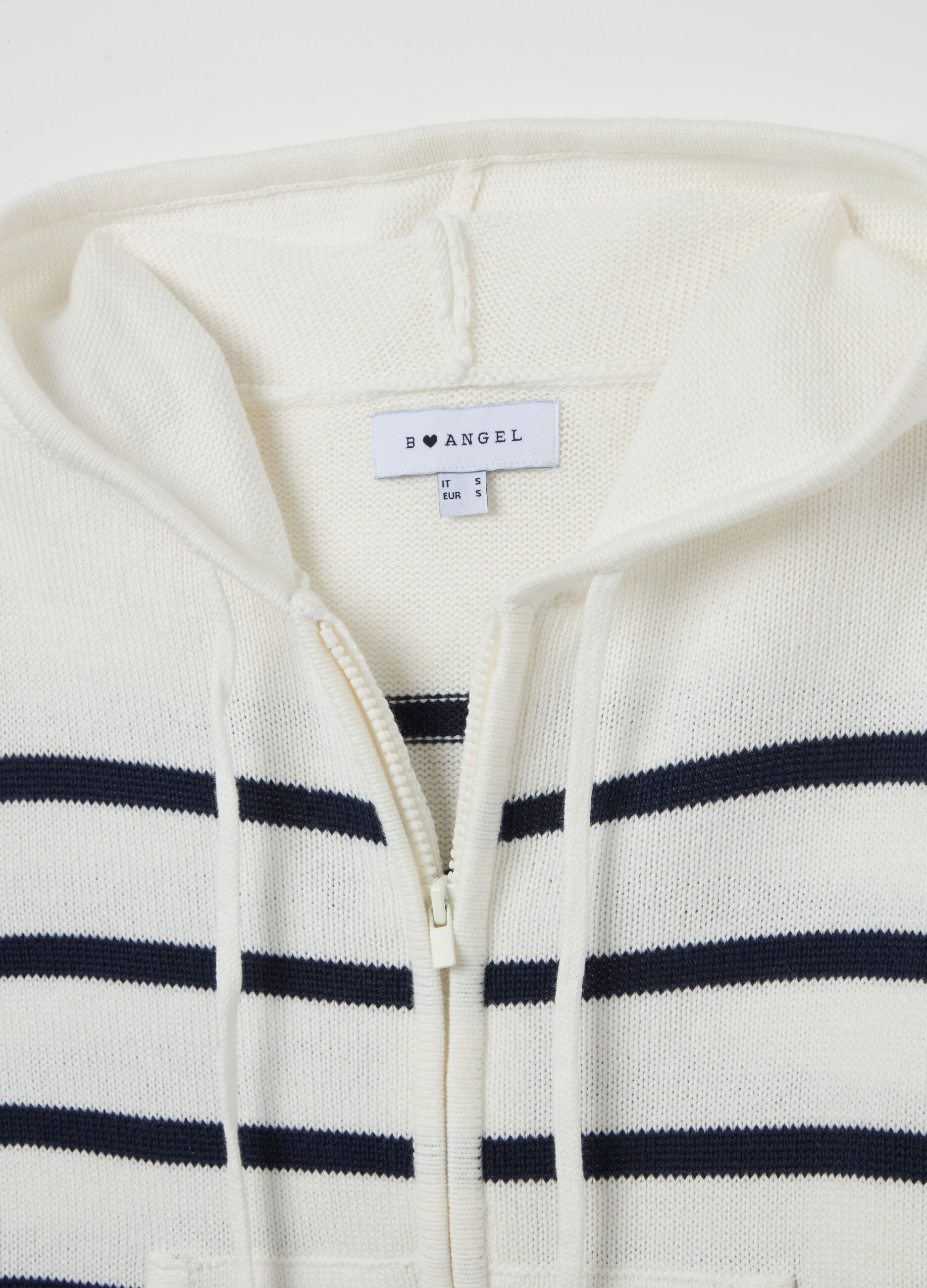 Cardigan full-zip con cappuccio