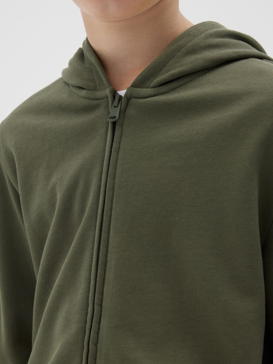Felpa da ragazzo in puro cotone verde regular fit_2