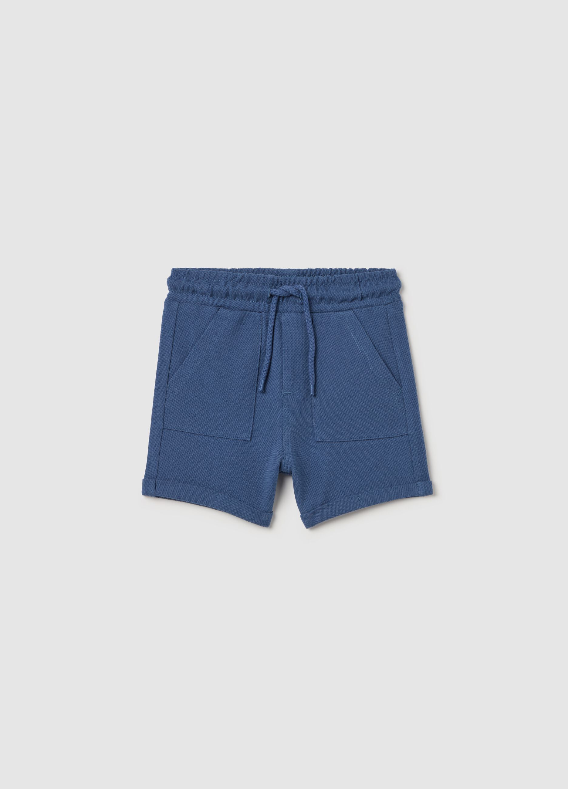 Piquet Bermuda shorts with drawstring