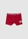 Regular fit red stretch cotton boxer with Christmas print_0