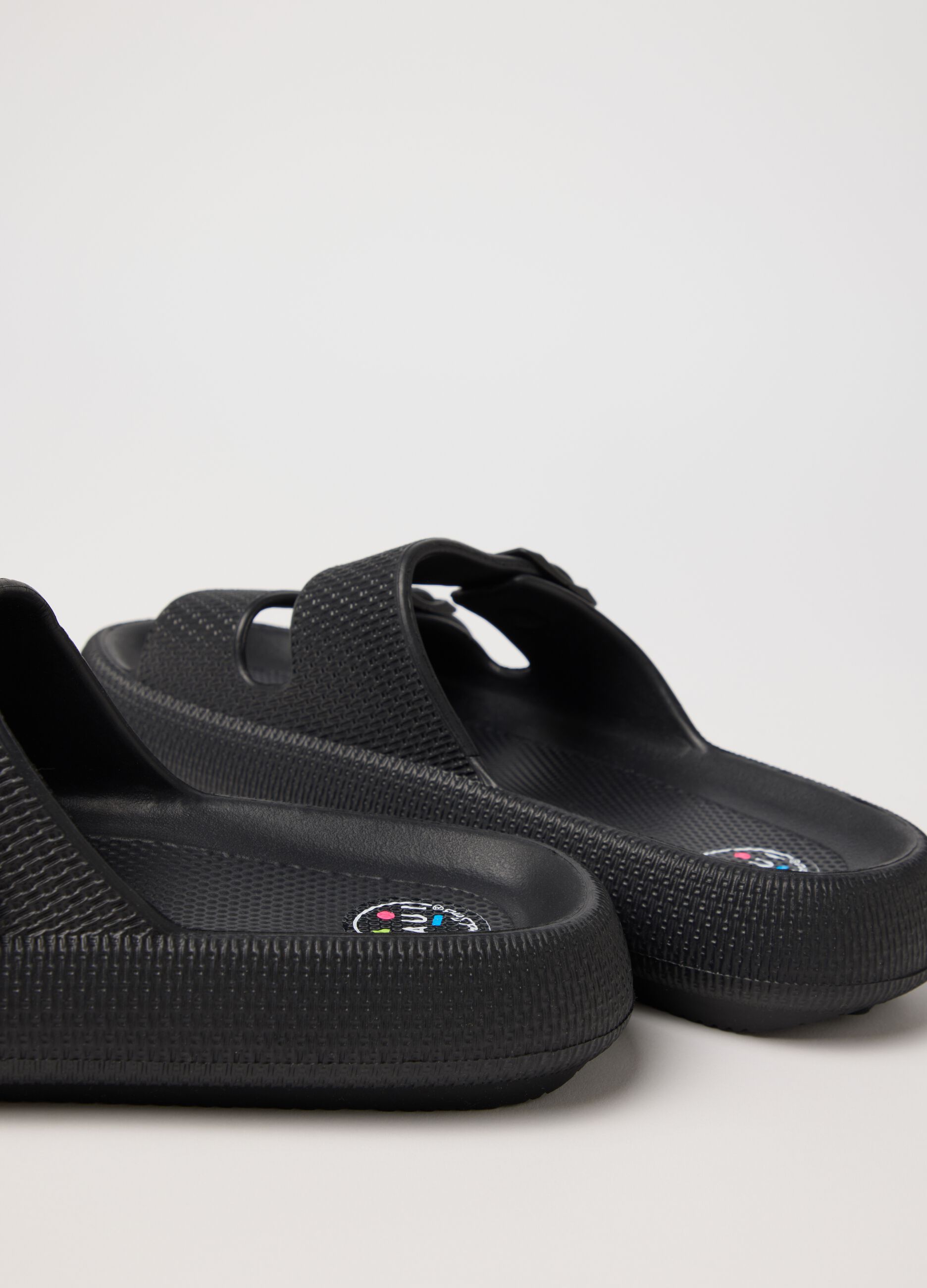 Black double-band sandals