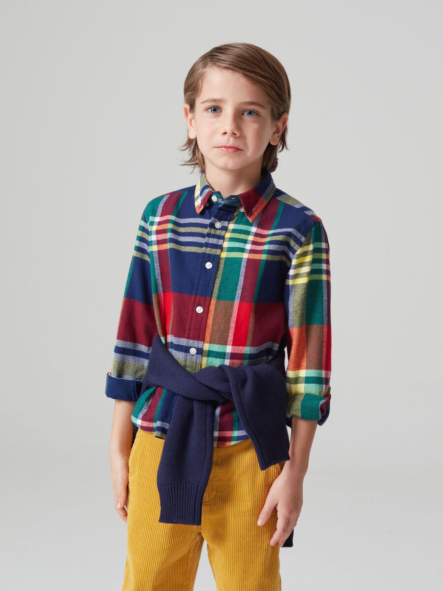 Camicia in cotone con fantasia check _1