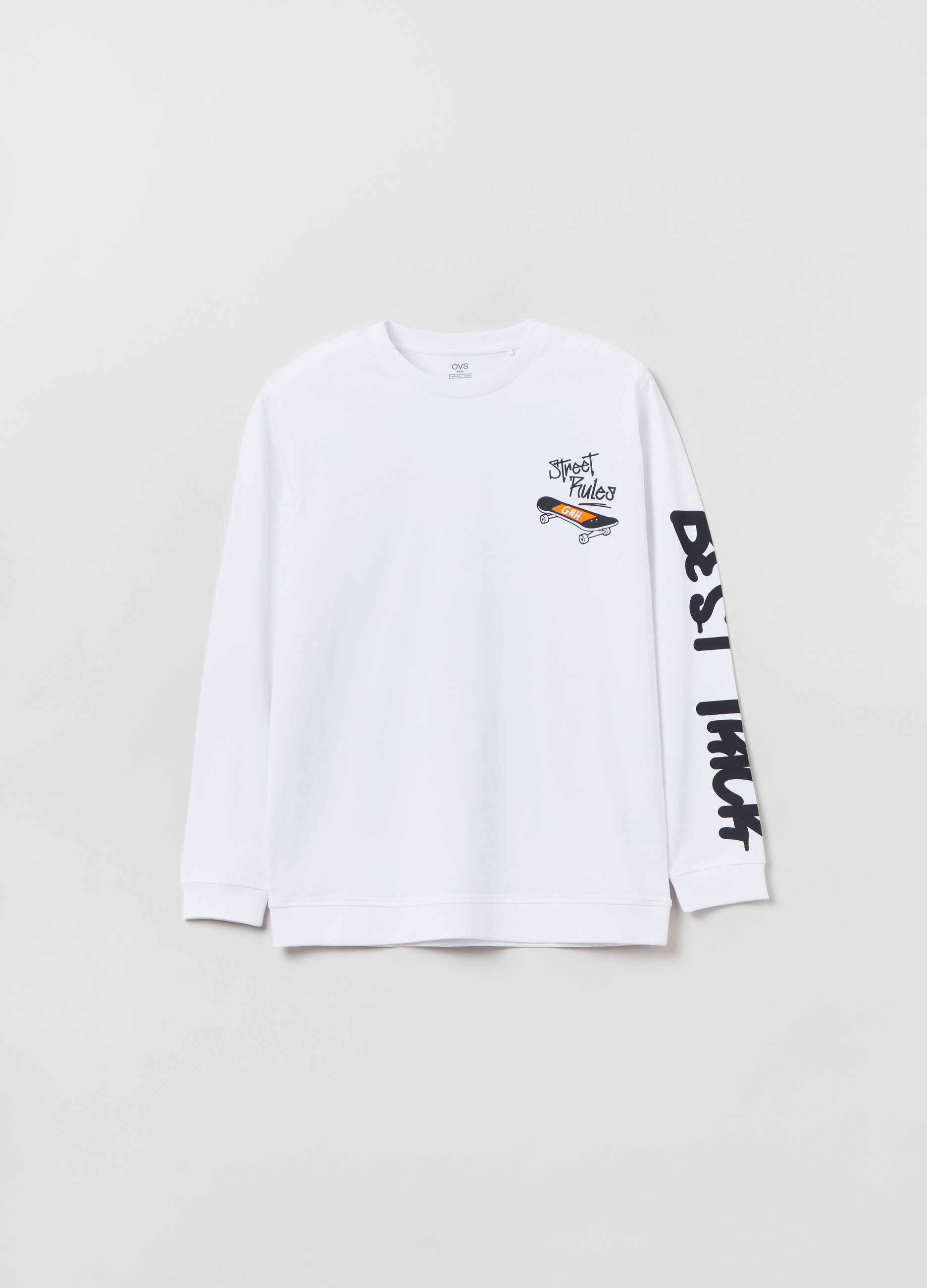 T-shirt a maniche lunghe con stampa_0