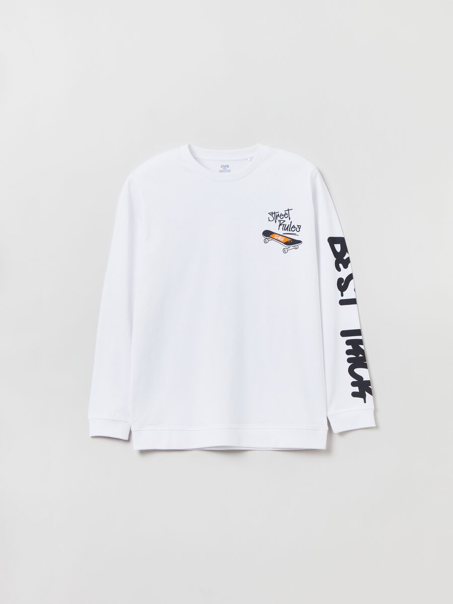 T-shirt a maniche lunghe con stampa_0