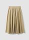 Beige long skirt in pure cotton_0